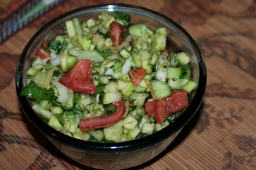 Салат из кабачков и огурцов